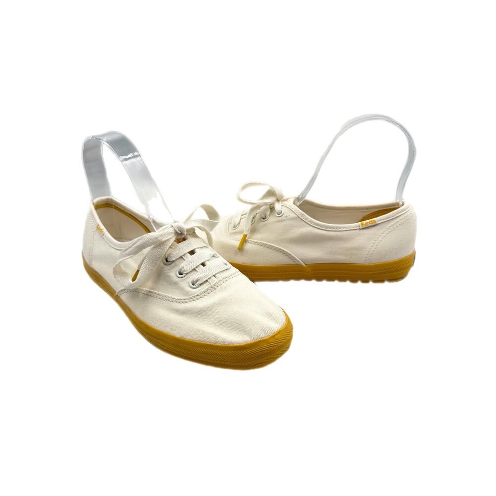 Keds TRX Champion Cream Canvas Gold Mustard Lace Up Casual Basic Sneakers